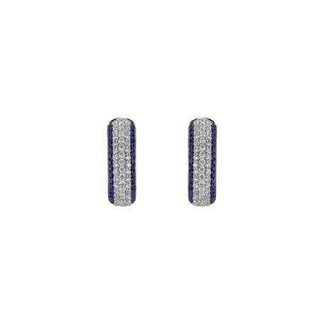 Diamond earrings and Sapphire Border of Diamonds