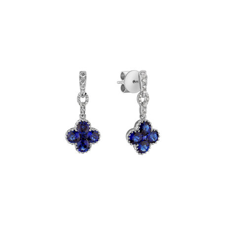 Diamond earrings and Sapphire Fire Clover