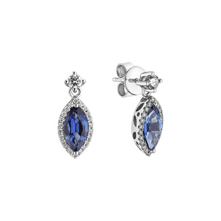 Diamond earrings with Sapphire Mysterious Lagoon