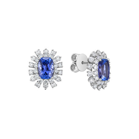 Diamond earrings with Tanzanite Twilight Blossoms